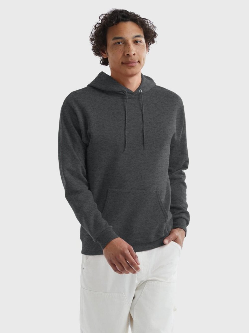 Hanes EcoSmart Dark Gray Hoodie - Size M - Made in El Salvador - Used